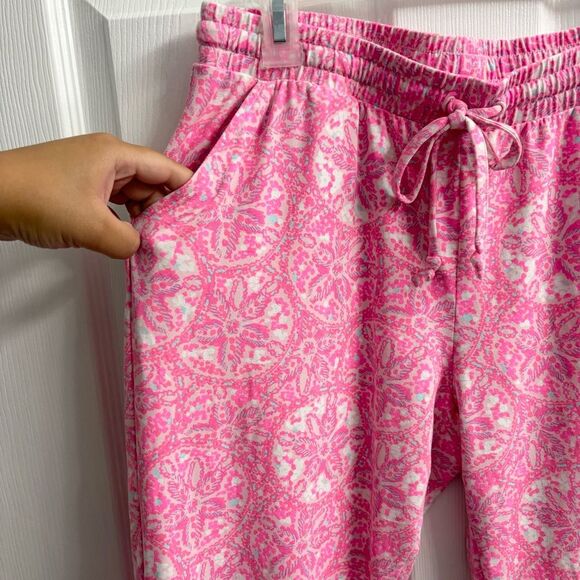 Vineyard Vines Knit Pull On Pants Sand Dollar Pink Tie Waist Stretch Lightweight - Picture 3 of 7